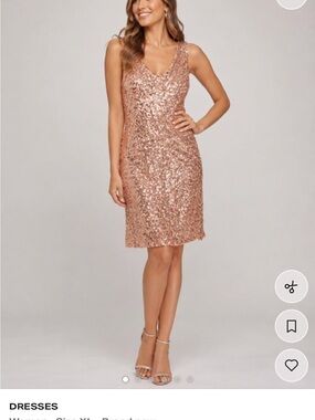 Pretty Guide NWT Rose Gold Sequin Sleeveless Cocktail Dress XL